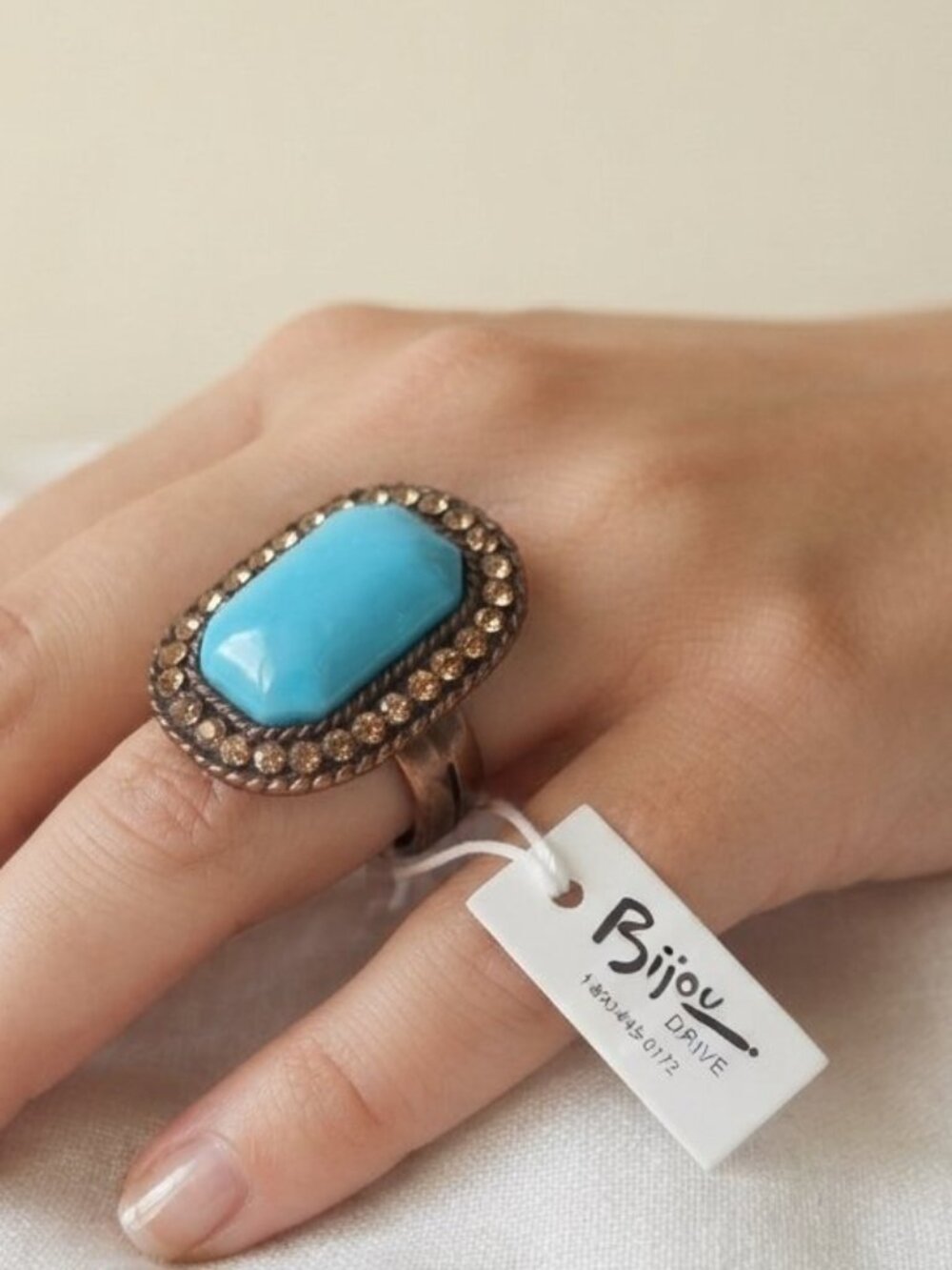 Bijou Bohemian Chic turquoise-colored Statement Ring